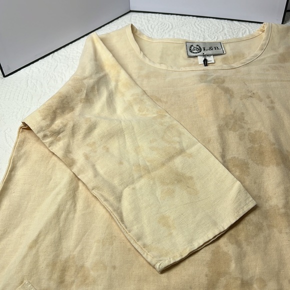 ⭐️L&B Lucky & Blessed nwt tea dyed crochet flower asymmetrical hem dress M - Picture 7 of 14